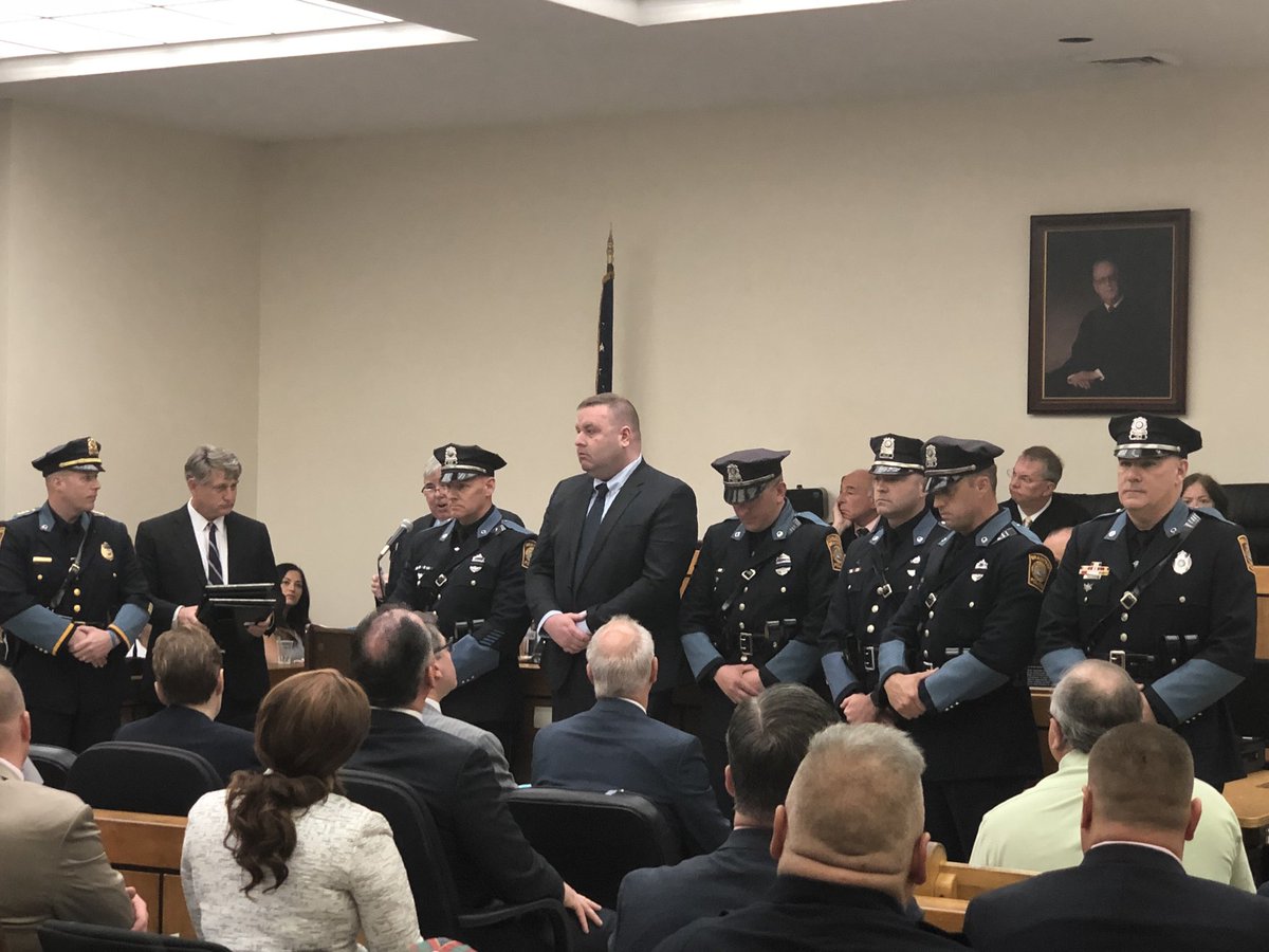 Honored to attend Quincy District Court’s Law Day-<a href="/BraintreePolice/">Braintree Police Department</a> Officers John Hurley, Paul Hamilton, Ryan McHugh, Don Delaney, William Cushing &amp; Steve Wallace received the Robert P. Dana award for acts of bravery &amp; heroism during the Motel 6 incident #ThankYou #BraintreeMA