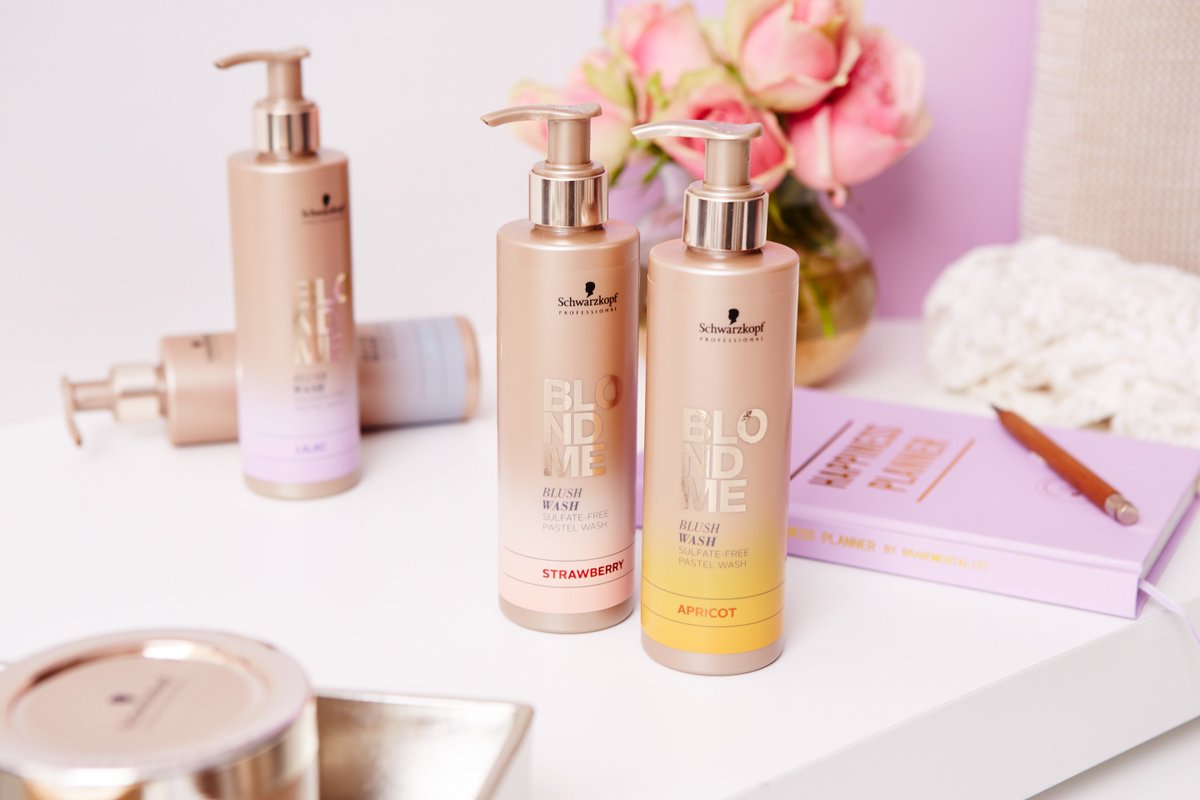 schwarzkopfpro's tweet photo. Beautify blonde hair with temporary pastel colour effects thanks to NEW #BLONDME Blush Washes – just in time for summer! https://t.co/Lqg5BZ4sMI #sallonessentials https://t.co/f35i6xXq3D