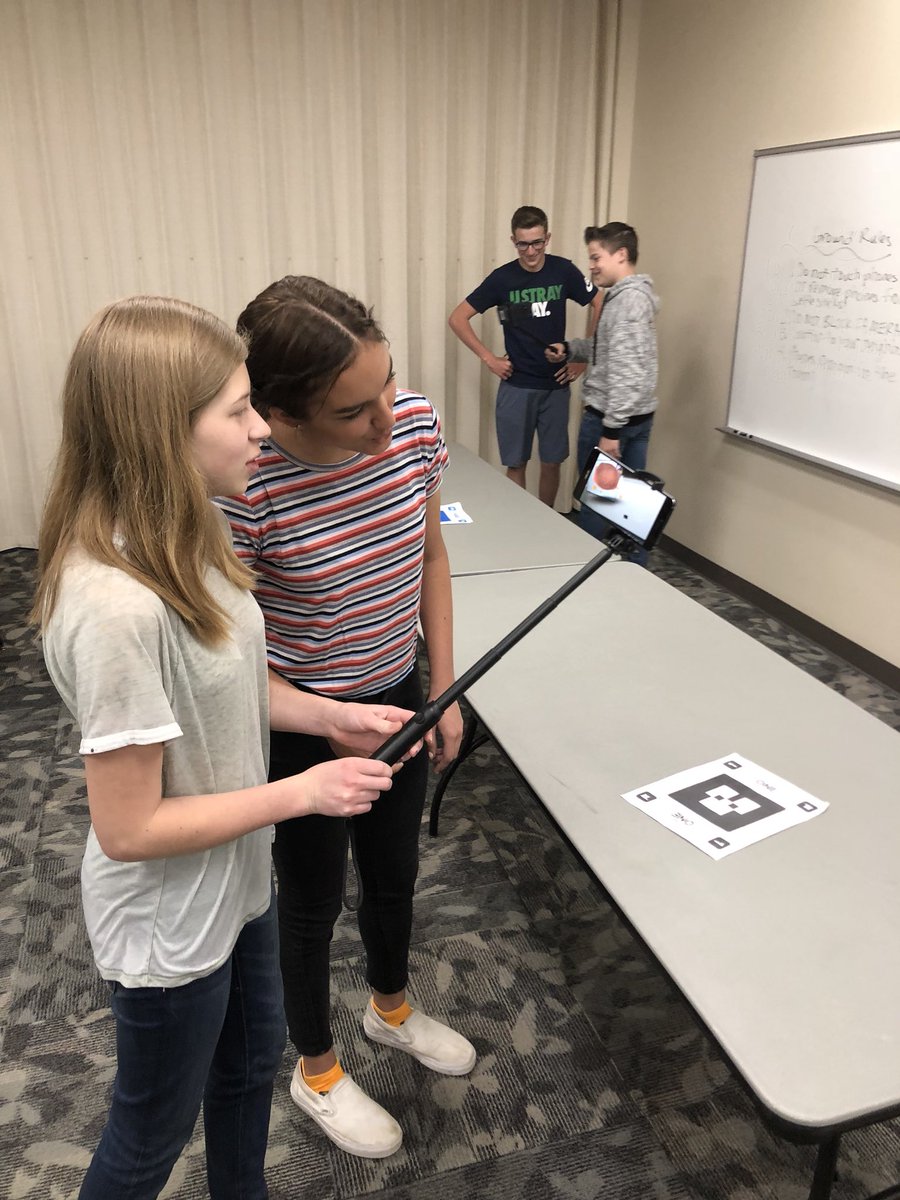 weberinnovation's tweet photo. WIHS and PLTW students using AR to go on an expedition right in our school using #GoogleExpeditions. https://t.co/8QGZk6GrNn