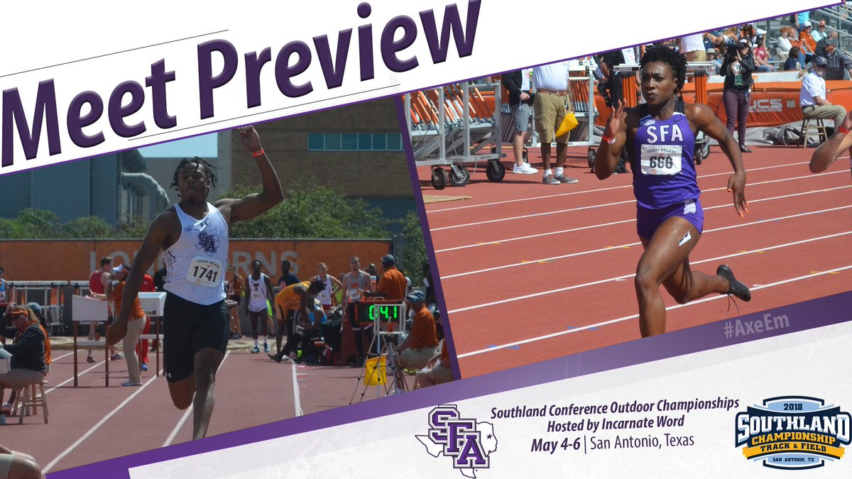 SFA_TFXC's tweet photo. SFA Track and Field Team Heads to San Antonio for Southland Conference Outdoor Championship
#AxeEm

Story | https://t.co/SNV90WNgvJ https://t.co/fFw1CowHEM