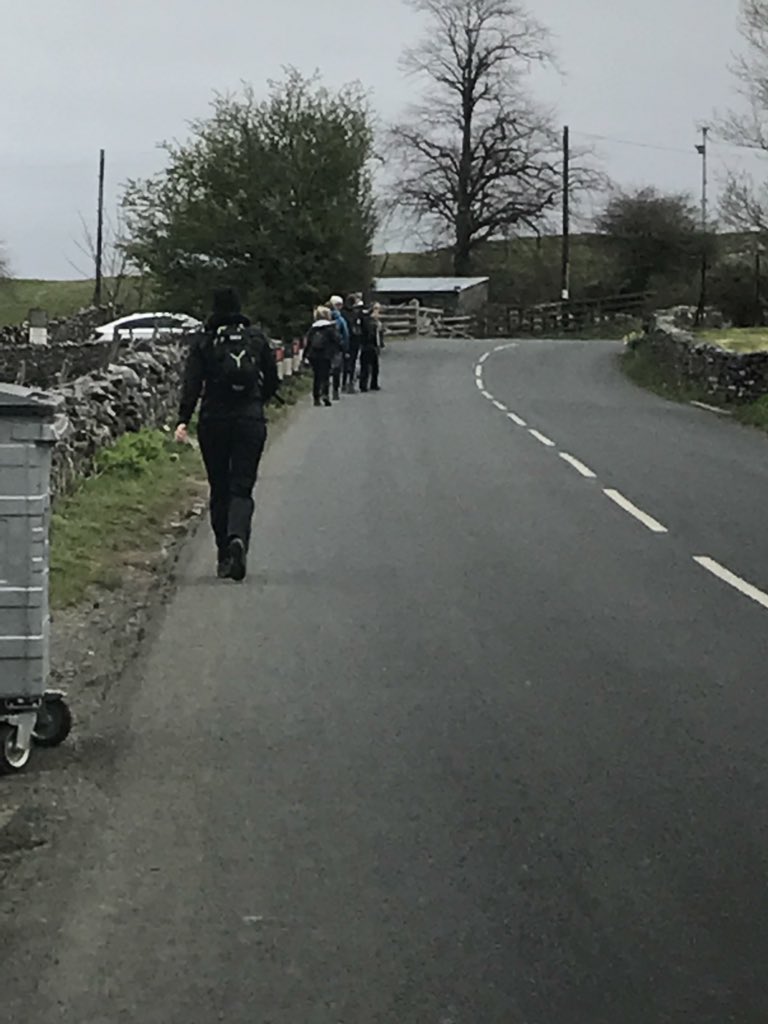 PwCYorksNE's tweet photo. Safely down off Whernside, refuelled and ready to face Ingleborough #YorkshireThreePeaks #Team3P doing there but for @PwCLeedsOFOD https://t.co/pTHaIKpfCJ