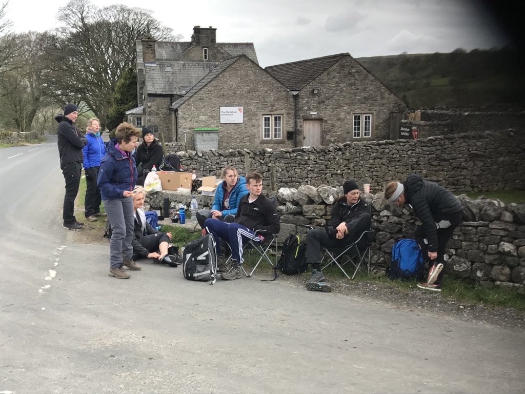 PwCYorksNE's tweet photo. Safely down off Whernside, refuelled and ready to face Ingleborough #YorkshireThreePeaks #Team3P doing there but for @PwCLeedsOFOD https://t.co/pTHaIKpfCJ