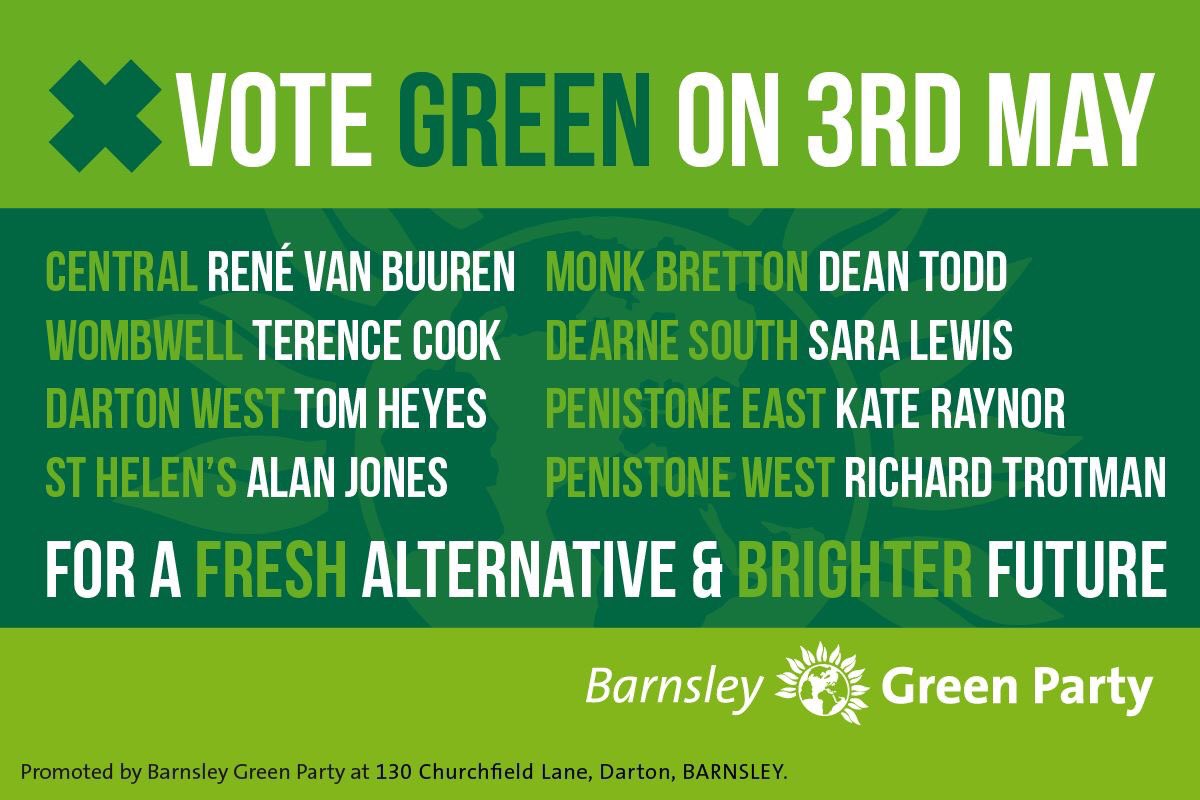 #VoteGreen2018 #Barnsleyisbrill