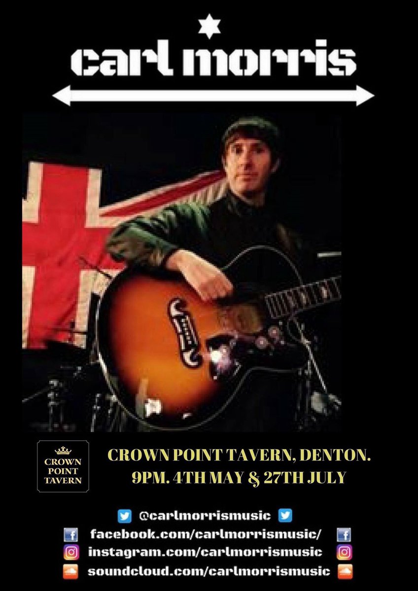 crown_tavern's tweet photo. @carlmorrismusic will now be playing this Saturday instead of Friday. Hope you all can make it. He never disappoints so get in an get involved! #denton #tameside #livemusic #manc https://t.co/7ILepL1jVw