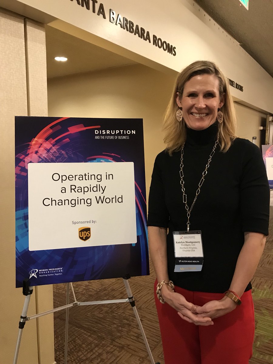 WorldgateTweet's tweet photo. Thank you @WomenPresidents for an amazing conference. @WorldgateKate is bringing home new friends, ways to do business and the permission to disrupt norms for growth. First she’s squeaking in one more @UPS sponsored session about operating in rapid change. #WPOdisrupts #wpoconf18 https://t.co/4H6nkny9sc