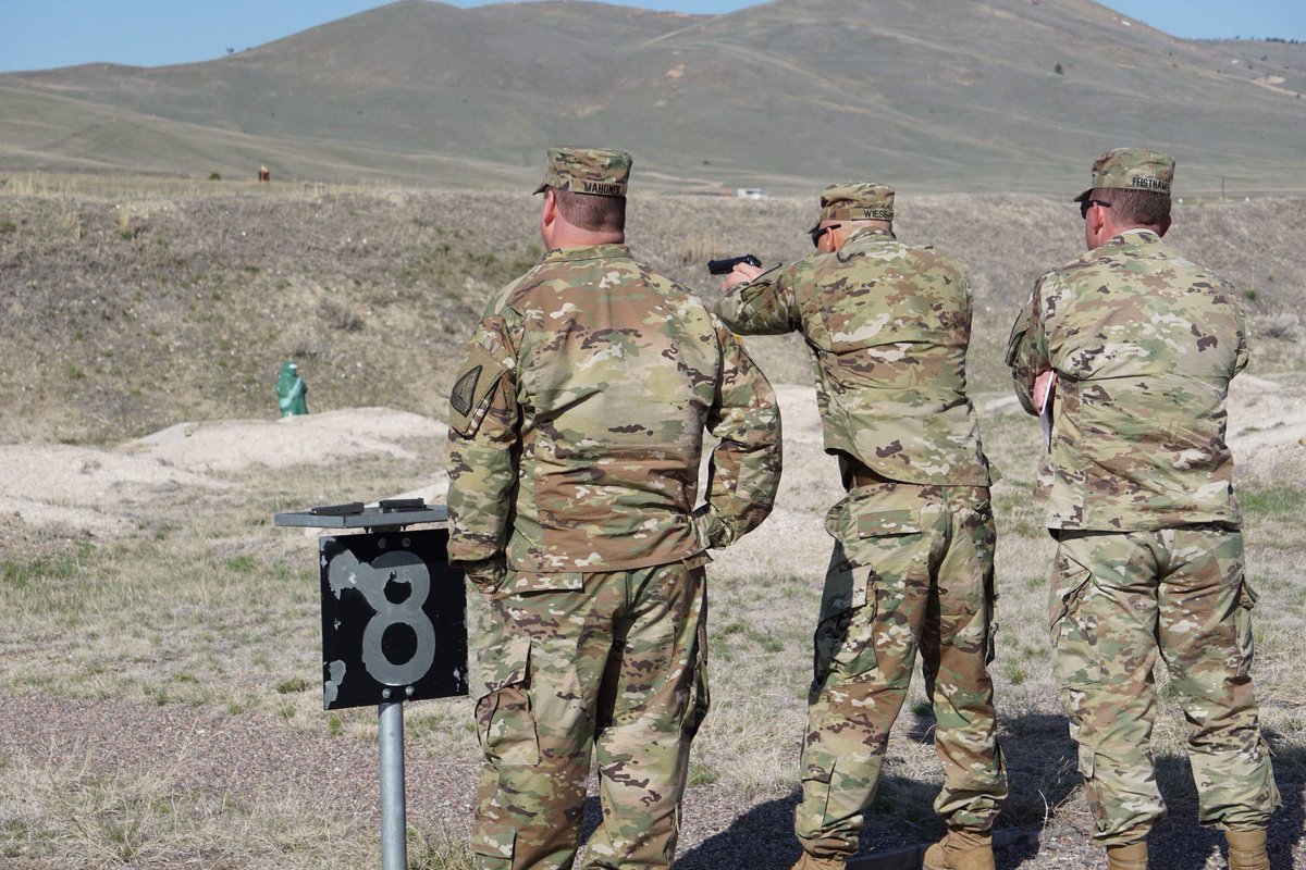 ArmyMontana's tweet photo. Annual Training for Recruiter &amp; Cadre this year @ Fort Harrison!! This lovely morning was weapons qual. with a 9mm! #goguard #mtarng #recruiters #cadre #9mm #guardstrong #hooah https://t.co/AdcgPZaSc7