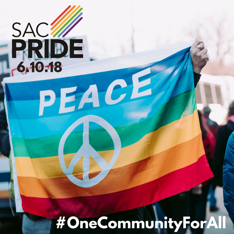 SacPride's tweet photo. Let's show that peace and love is and always will be the answer. Visit our website (https://t.co/Pf5UQtfvZI) and sign up for more Pride alerts (https://t.co/olzBic9dky) #OneCommunityForAll #SacPride #SacLGBTcenter https://t.co/xMXnM9BJPV