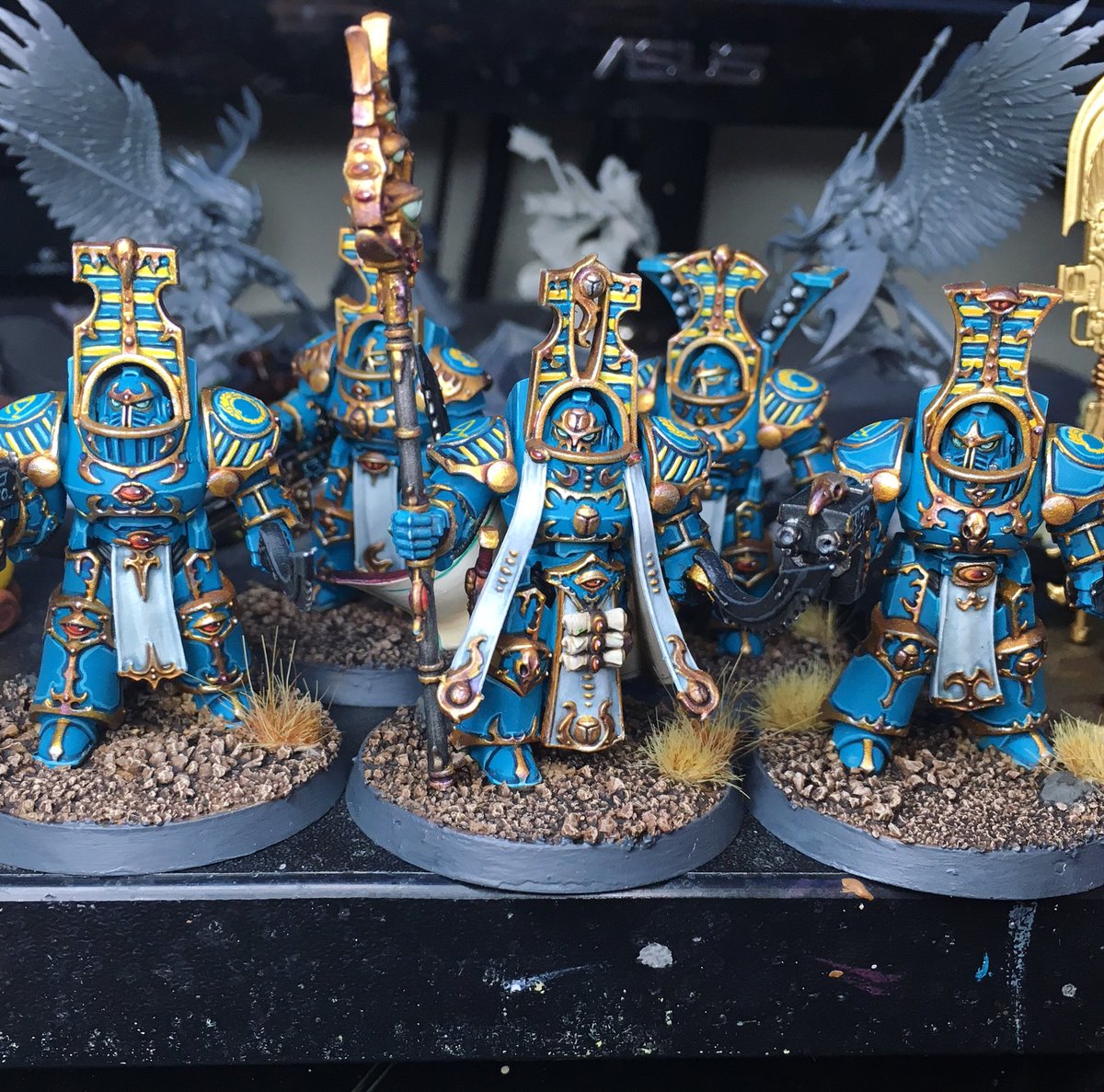 Good progress made today &amp; on stream last night. These guys are nearly done! Just some finishing touches, nicer pictures &amp; they’re complete! I’ve got to paint a Praetor to go with these guys too. High tabletop commission :)