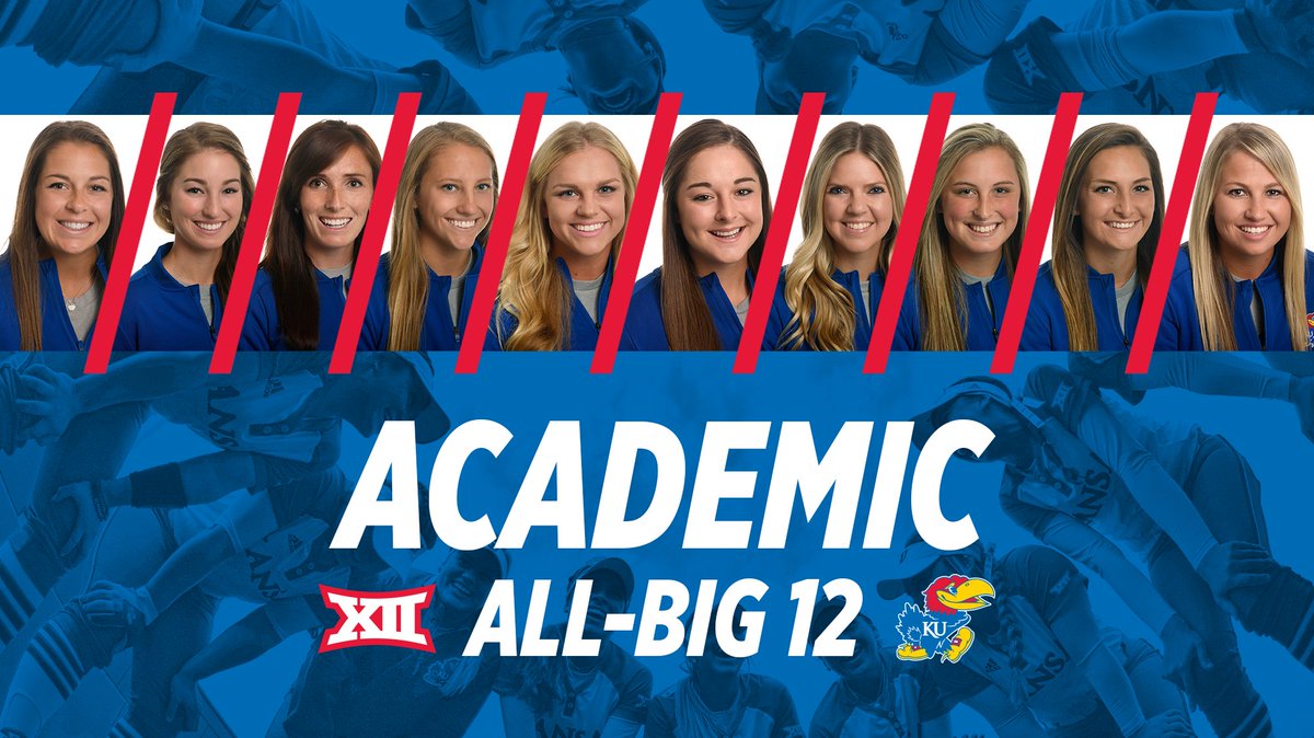 KUSoftball's tweet photo. Congrats to our 🔟 Academic All-Big 12 honorees!!! #KUsoftball #JayhawkWay
➡️ https://t.co/zQbaXUDj3b https://t.co/CbYHVIrn17
