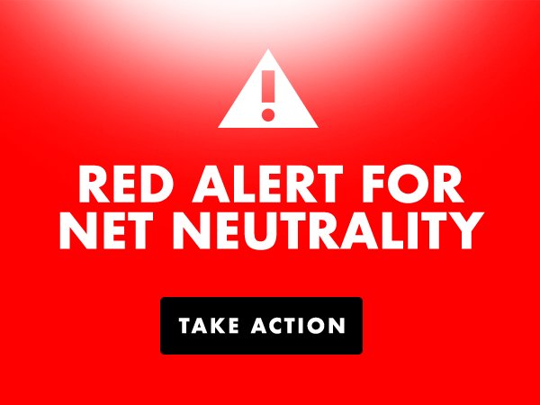 BREAKING: Reddit, OK Cupid, Mozilla, Etsy, Vimeo, Imgur, Foursquare, Private Internet Access, Tumblr, Postmates and tons of other big sites are planning to participate in the #RedAlert for #NetNeutrality ahead of the impending Senate vote! Join us: battleforthenet.com/redalert