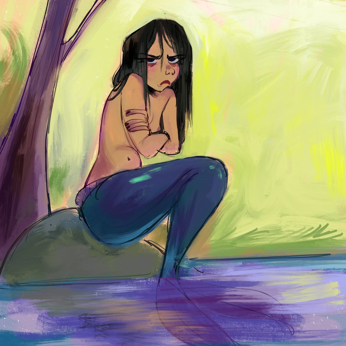 A moody mermaid for #mermay2018 cause her hair isn’t as flowy outside