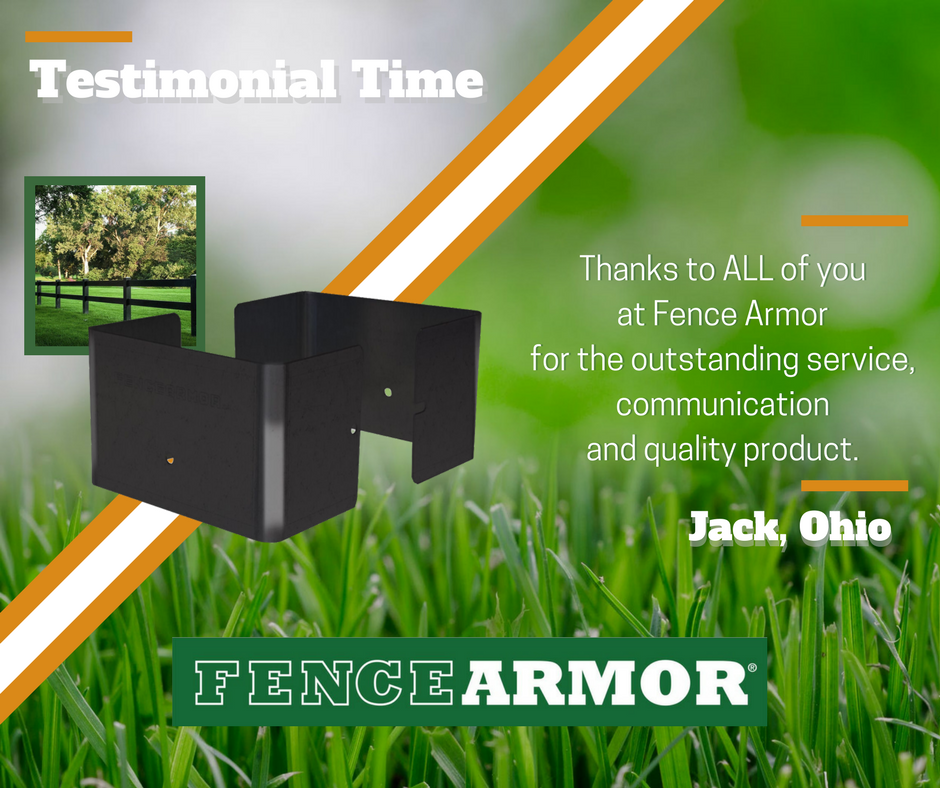 FenceArmorAl's tweet photo. We continue to strive to make the process of fence protection easy and simple, from order to installation. We appreciate the kind words, Jack and we thank YOU! 
#testimonailtime #testimonial #fencearmor #postprotection #postguard #bottomfenceguard #happycustomers https://t.co/Q4bUS82Kpd