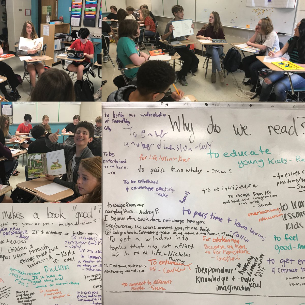 theWHSbow's tweet photo. Nothing like wrapping up the year with lit circles after state testing! #whyweread #whyiteach #onewest https://t.co/3qQhVaRE9s