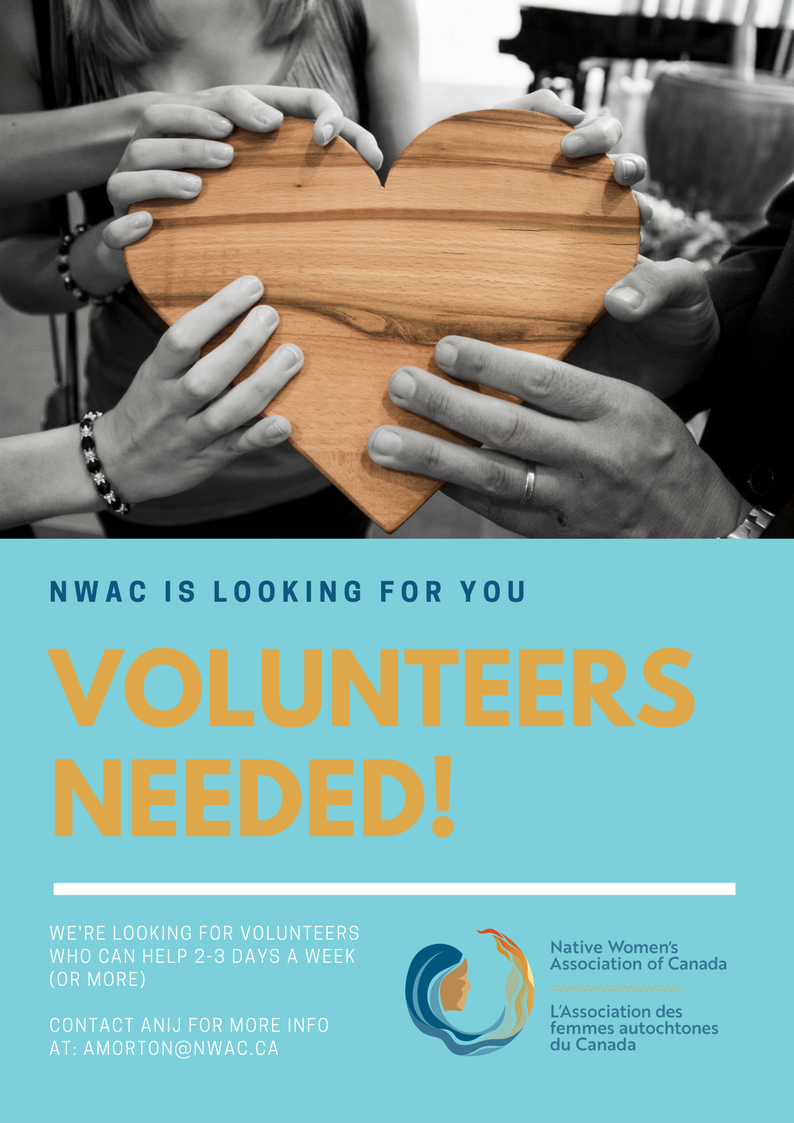 NWAC_CA's tweet photo. @NWAC_CA is looking for Volunteers! Help us with the opening of the new NWAC building, general office support, assembling gift bags, kits and medicine bags for those who are interested in being trained to do this . We can also sign off on volunteer hours too! https://t.co/q3xSePW7HS