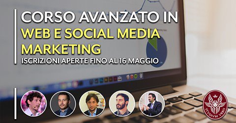 lucarallo's tweet photo. Con piacere vi presento il "Corso di Web e Social Media Marketing Avanzato" organizzato da @YoueWeb e @SapienzaRoma per il quale, insieme a 4 super colleghi, sono docente di #TwitterMarketing! Iscrizioni aperte fino al #16maggio. Maggiori info qui https://t.co/lhSJwMFxvT #YouEweb https://t.co/xLFXEFc2sV