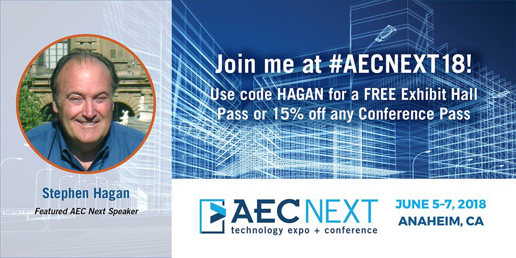 AECGameChangers's tweet photo. Honored to be a speaker at AECNext in June in Anaheim
@AECGameChangers @SHaganFAIA @KimonOnuma https://t.co/Jq6nWneLTB