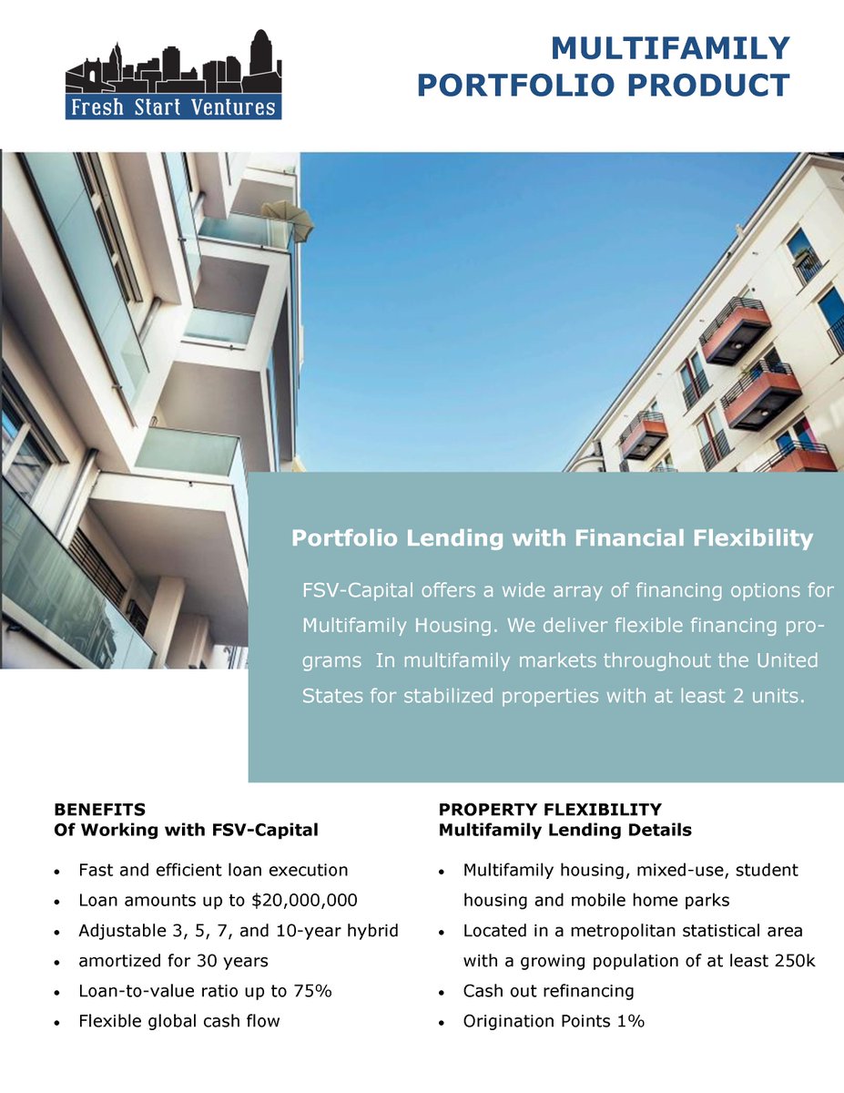 fsvcapital's tweet photo. FSV-Capital offer a wide array of financing options for Multifamily Housing https://t.co/zqMYpJtpLP
