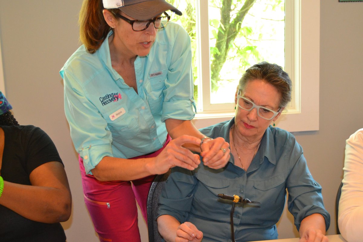 Cast4Recovery's tweet photo. Casting for Recovery taking a fly tying lesson. #TieItUp #CastItOut #FlyFishing #Fishing #CastingforRecovery #Tennessee https://t.co/XSnqTN0S5L