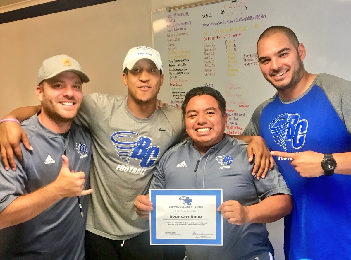 coachdynoDFO's tweet photo. Team work makes the dream work. Humbled to be honored with the most recurring guest award for Coach’s Corner 2017-2018. Major props to host, Stan Smith and Sports Info - Jon Cole @BCTornados https://t.co/pyoeAzLTJW