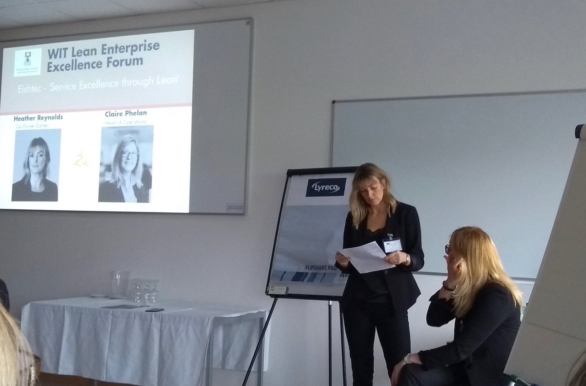 Claire Phelan and I preparing to start our presentation on Service Excellence and LEAN @Eishtec <a href="/waterfordit/">OConnellSchool</a>