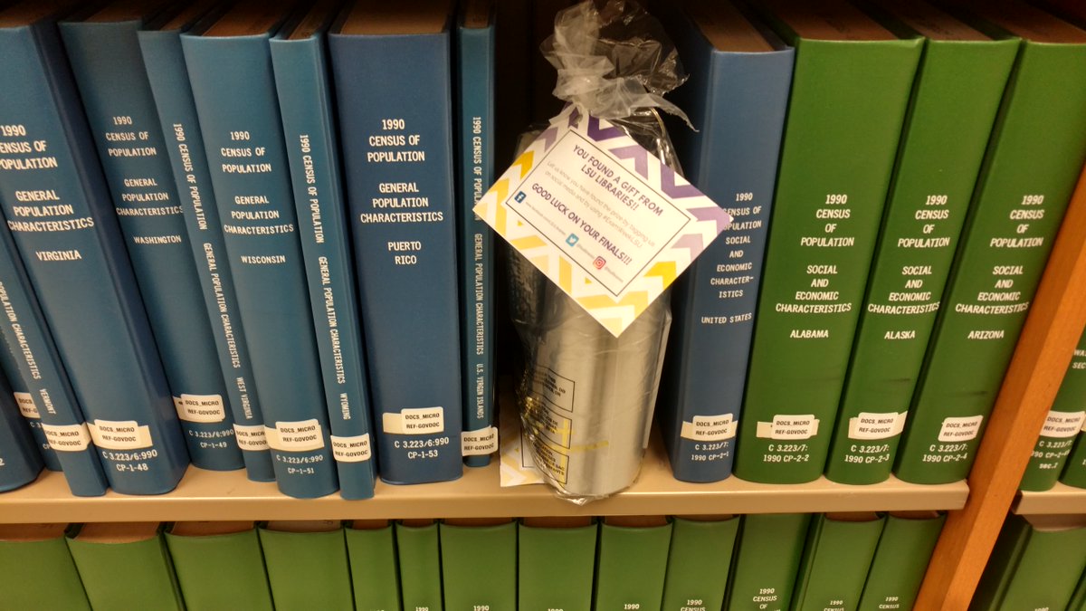 lsulibraries's tweet photo. Need a finals pick-me-up? Look at these pictures to see where to find a finals gift bag hidden in Middleton Library. #ExamWeekLSU https://t.co/NlV8D76Gty