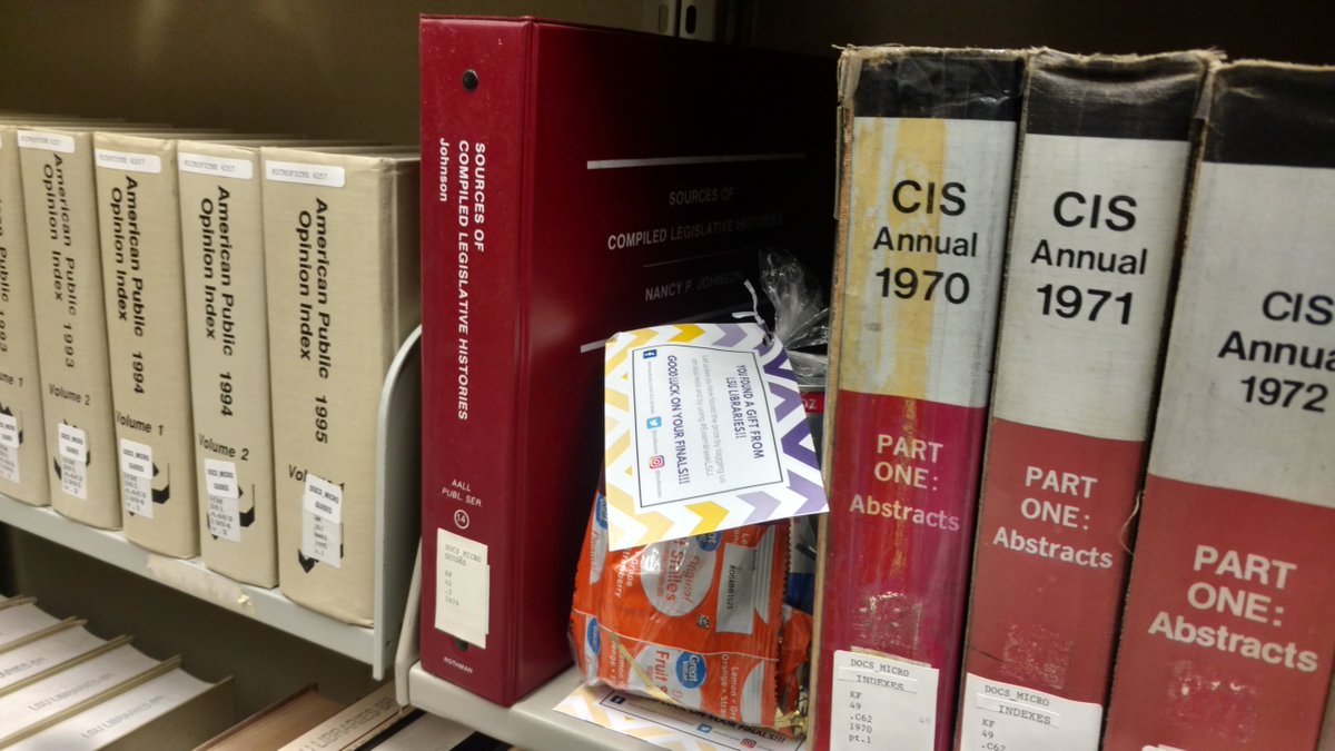 lsulibraries's tweet photo. Need a finals pick-me-up? Look at these pictures to see where to find a finals gift bag hidden in Middleton Library. #ExamWeekLSU https://t.co/NlV8D76Gty