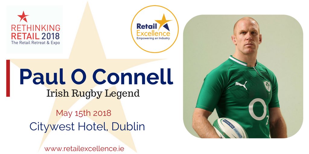 RetailExIreland's tweet photo. Book your ticket now for the @RetailExIreland #RetailRetreat Dinner on May 15 with our special guest legendary @IrishRugby Captain @Paul_OConnell being interviewed with @EvanneNiC #dontmissit 
https://t.co/8WbLWPgwcU https://t.co/z5s6Nj9M0O