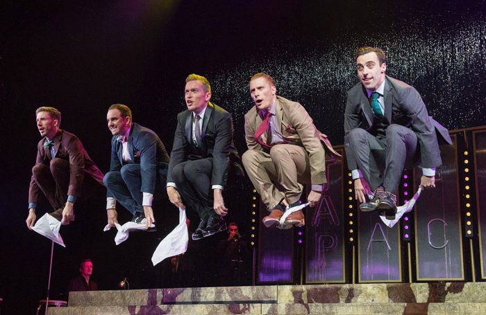 operaunmasked's tweet photo. RT @TheStage: Review: The Tap Pack – some inspired tapping on display in a slick Rat Pack tribute @peacocktheatre https://t.co/jhIaUhIATO https://t.co/eK1V6tcZp6