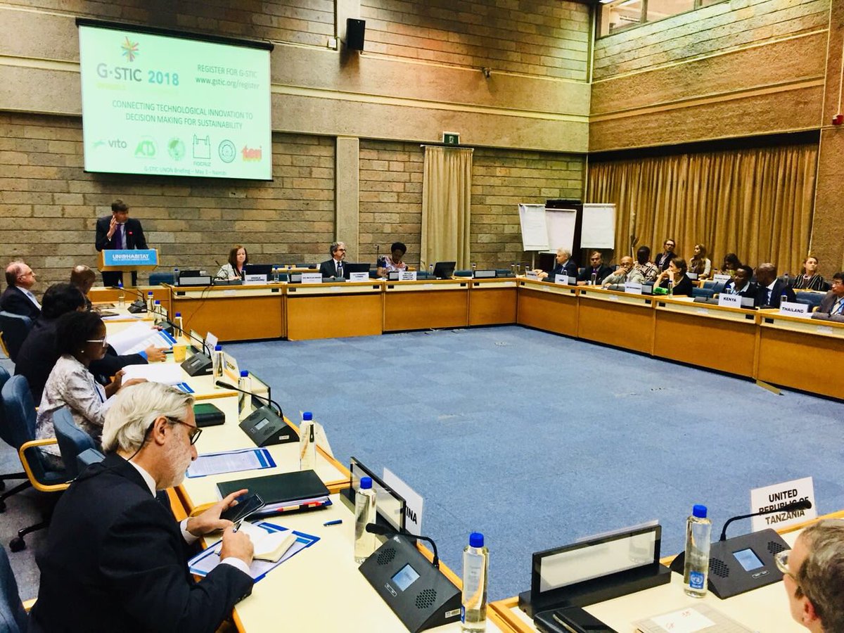 BelgiuminKenya's tweet photo. Opening remarks by Ambassadors Nihon (BE) &amp; Coimbra (BR) at the #GSTIC UNON briefing. The Global Sustainable Technology &amp; Innovation Conference series is co-hosted by 6 independent not-for-profit technological research organizations supporting the achievement of the SDGs. https://t.co/LzmecDmSJi