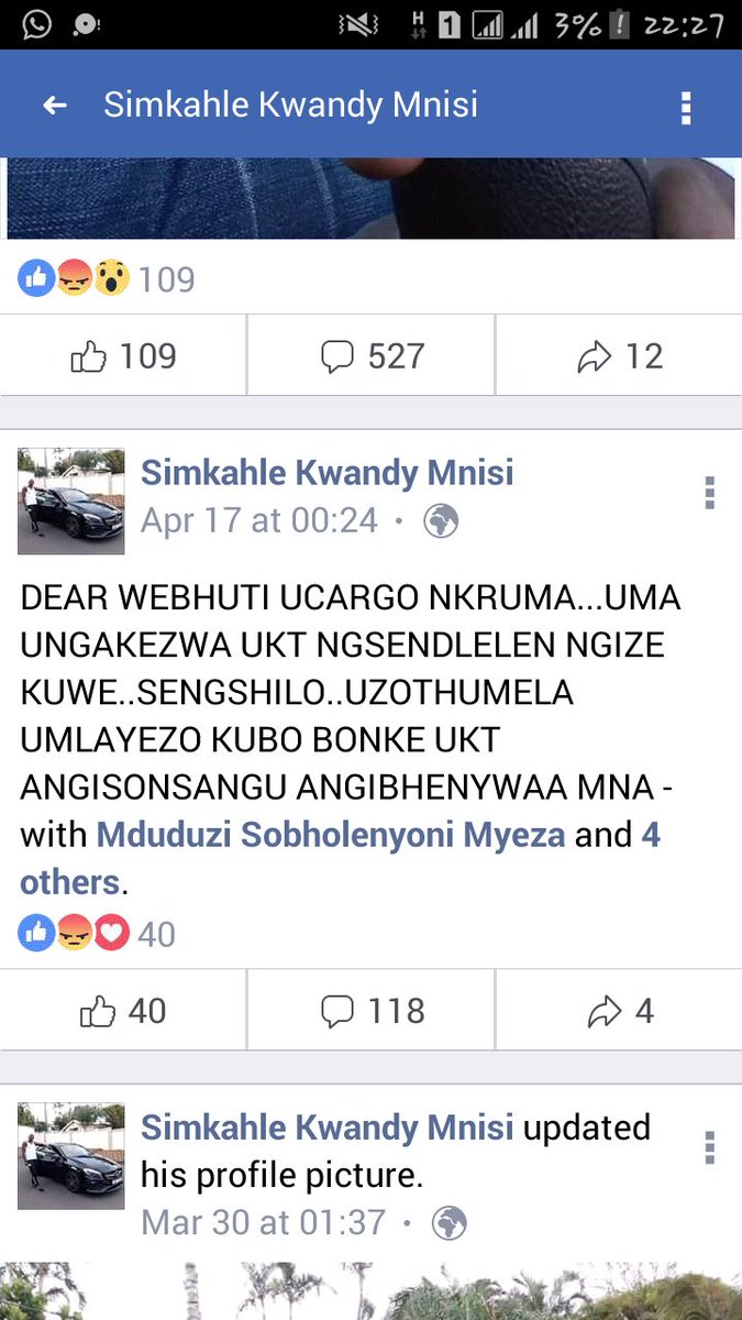 Yandeeswarh's tweet photo. @ThatsSoPope Yes he was a gangster. He used to post threats and even post about "being surprised" he didn't have to use his gun after a long trip he had.😠😠😠😡😡😡😡😡 I'm so angry right now, I wish this guy also dies in jail.
#ZolileKhumalo #RipZolile https://t.co/jGLewqsPe5