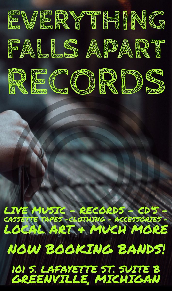 efarecords's tweet photo. Have you been to our store yet? Stop In today and receive 50% off #Vinyl #Albums and 25% off #Clothing and #Accessories! We are currently #Booking #Bands and #Performers to step on the #Sector7Stage in our Store, and at the #DowntownGreenvilleMarket! https://t.co/qFMIkAMq20