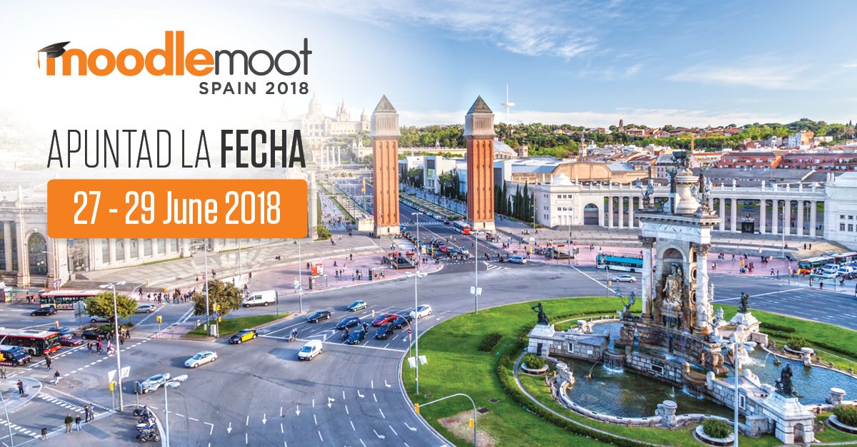 Moodle_ES's tweet photo. Moodlers, ¿sabéis que la #MootES tendrá lugar en el @cefje en pleno centro de Barcelona? ¡Nos vemos allí del 27 al 29 de junio para hablar de #Moodle! ¡Si os inscribís ahora, aprovecharéis el descuento de venta anticipada! https://t.co/3sF8WqRoNY