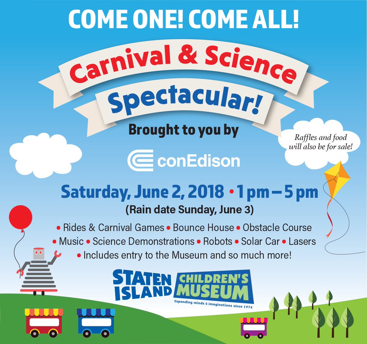 kidsmuseum's tweet photo. Get Carnival tix for a day of fun, games and STEAM activities on Sat., June 2. https://t.co/p0BYZFWQVP
Thanks to Eye Level Education for sponsoring the event this year! Check out https://t.co/cIiHZFWzhN.
#sichildrensmuseum #kids #carnival #science #education #eyeleveleducation https://t.co/nLkSi7BPf2