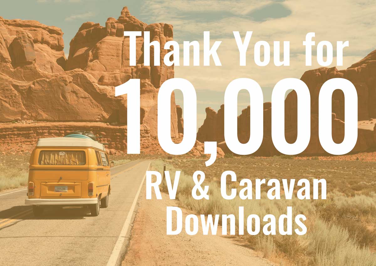 😁 Thank You, Danke, Merci, Grazie 😁 Today we have reached an important milestone of 10,000 downloads of our RV &amp; Caravan apps. We hope you will continue this successful journey with us. Keep an eye out on your AppStore or PlayStore for future app updates #journey #thanks