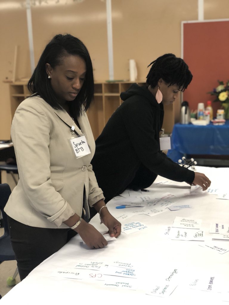 JameelaJafri's tweet photo. Fascinating conversation with advocates from local community-based organizations about the system that impacts #STEM engagement in the Austin neighborhood of Chicago. @ProjExplore #ProjectSYSTEMIC @NSF #INCLUDES https://t.co/yRvIlCxmbV