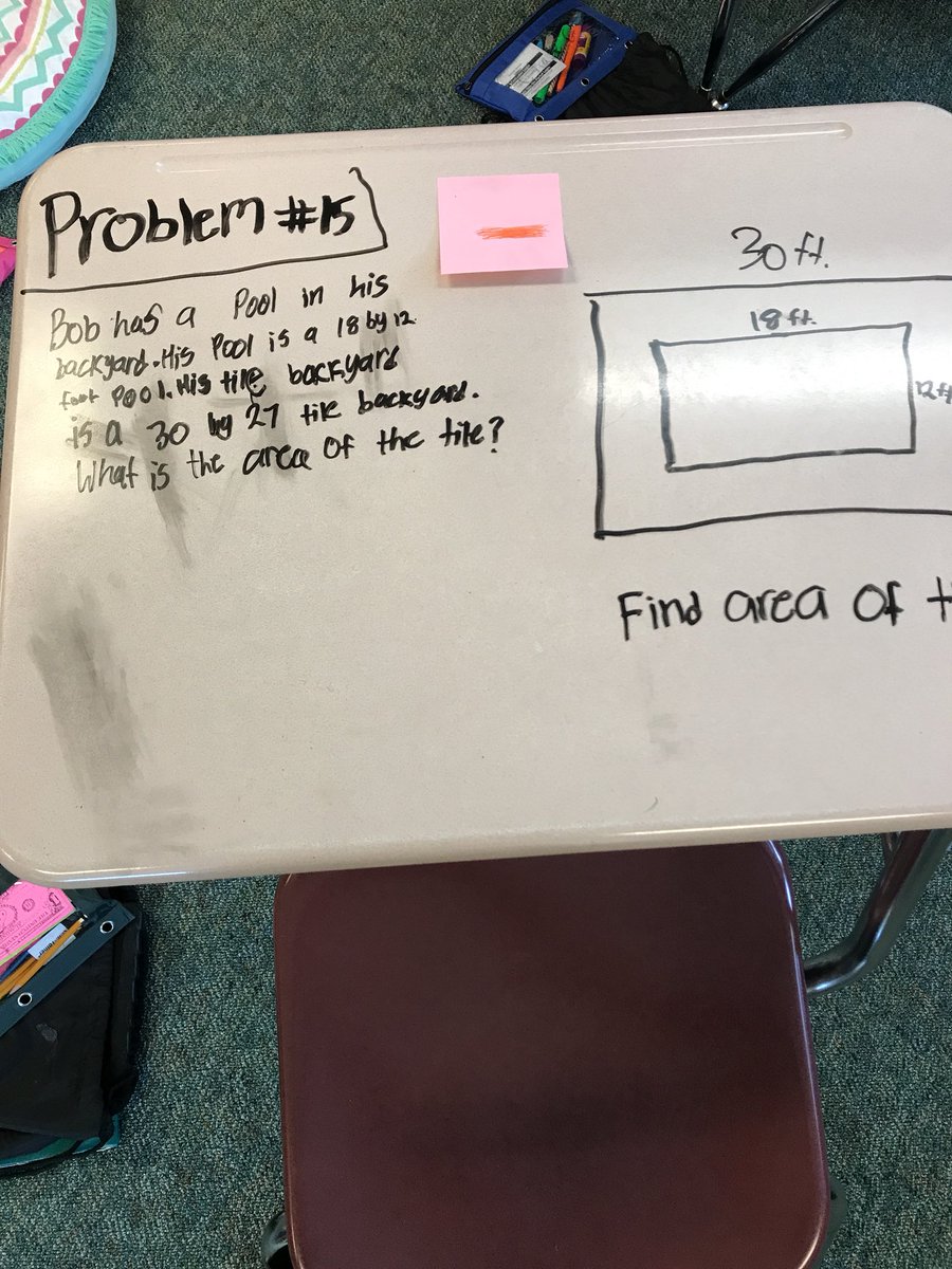 nhenderson4th's tweet photo. Student created perimeter and area problems- super fun! For me and them! 😊 https://t.co/fkTcnCYBWL