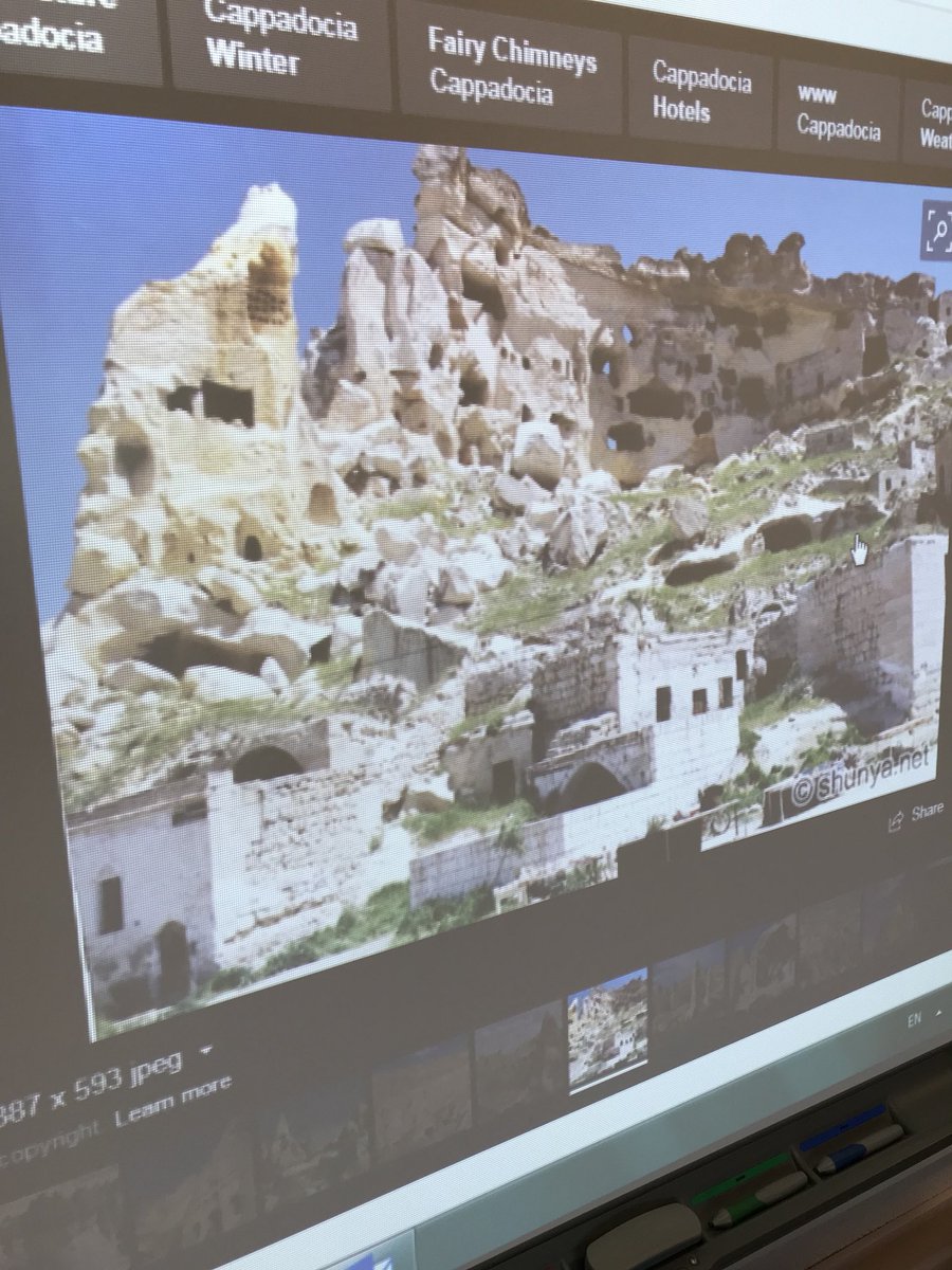 Pdalefour's tweet photo. Today bing took us to Cappadocia, Turkey where they are known for building homes in the rock formations and flying hot air balloons. This image is of amulets called nazars that they hang from trees to fight off evil misfortunes #Pdale #globallearning https://t.co/OmxeUysMKR