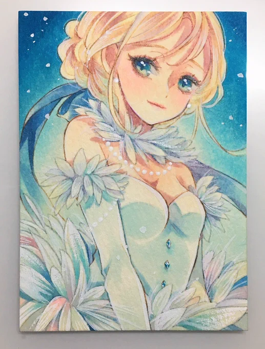 ATC2枚目できました!白鳥のオデット。ついでに2枚並べてみました
#羽根展 
#ARTsLABo 