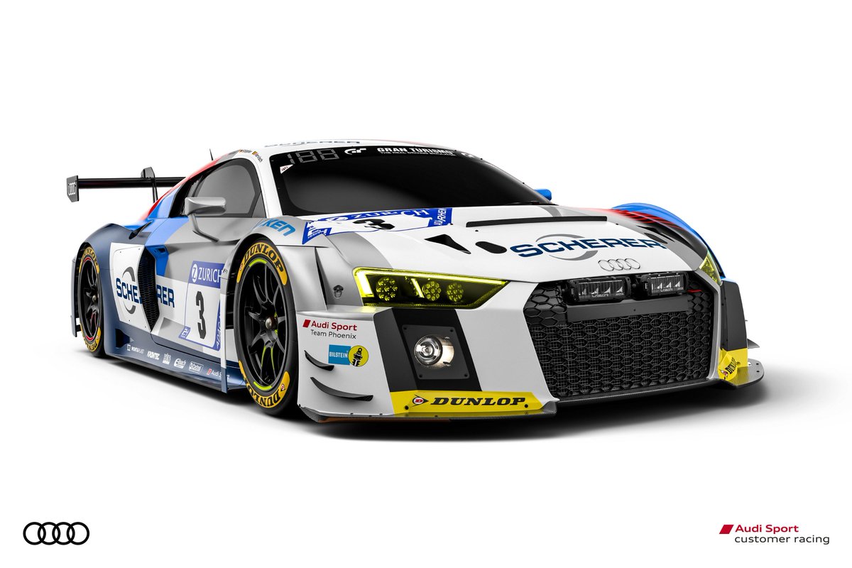 GTendurance_'s tweet photo. #AUDISPORT #24hnbr #livery + #lineup:
#AUDI1 - @KelvinvdLinde @SheldonvdLinde @MiesChris @ReneRastRacing #RenéRast | #LandMotorsport
#AUDI3 - @ChHaase @nico_mueller #FrankStippler @fvervisch | @phoenix_racing
#GoodLuck guys! #GTendurance #greenhell #nurburgring 📷 @audisport https://t.co/6GugQ6eVyi