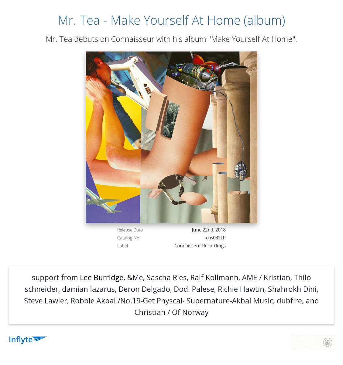 Cheers <a href="/leebu/">Lee Burridge</a> for the review "Very very cool music"
inflyteapp.com/r/vh71y2