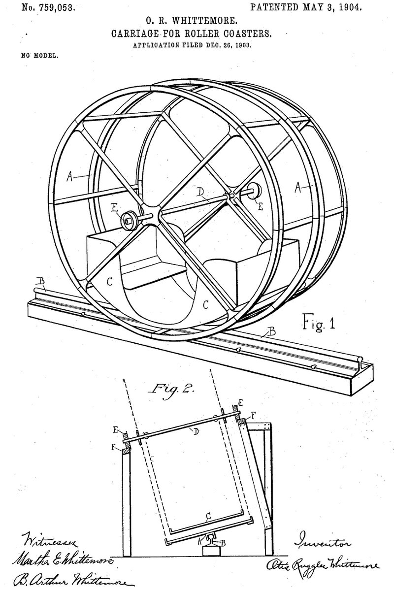 TNPatentLaw's tweet photo. Today in 1904 Otis Ruggles Whittemore's #patent for a #RollerCoaster carriage was granted #intellectualproperty #invention #inventor #patents 

https://t.co/h3azF2ZYEa https://t.co/QYxwZAdjXP