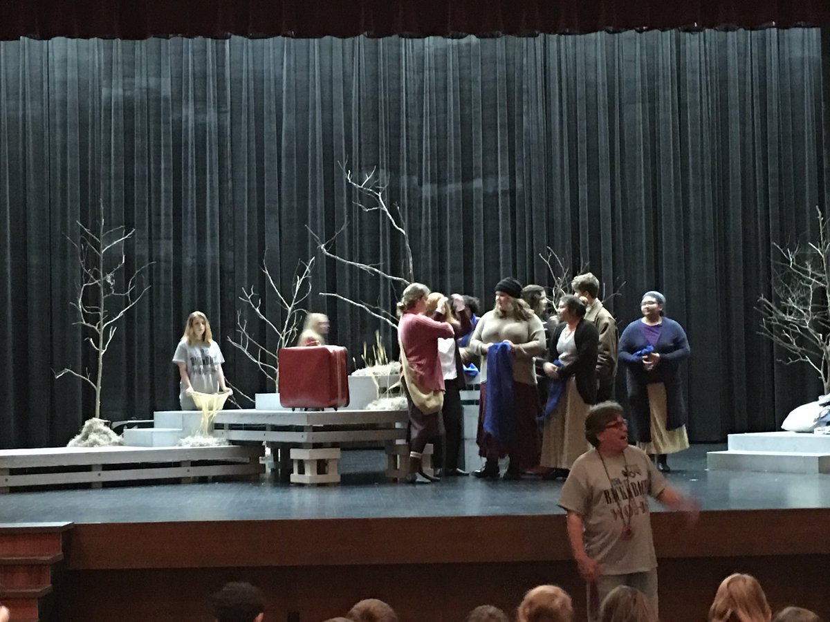 woisd's tweet photo. Beautiful showing of the Women of Lockerbie by @WOTheatre and Mr. Higginbotham on their last run before state finals on Saturday. #RoughneckProud Break a leg. https://t.co/MZK534oew1