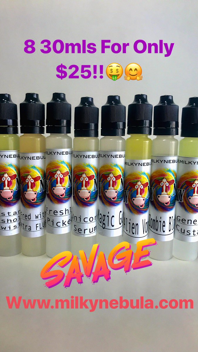 Magicmilkmanvap's tweet photo. While supplies last! Every bottle is made fresh to order! #ThursdayThoughts #vape #clouds #ejuice #savage 
https://t.co/mBkVXf9KnP https://t.co/rDlzdk9QmA