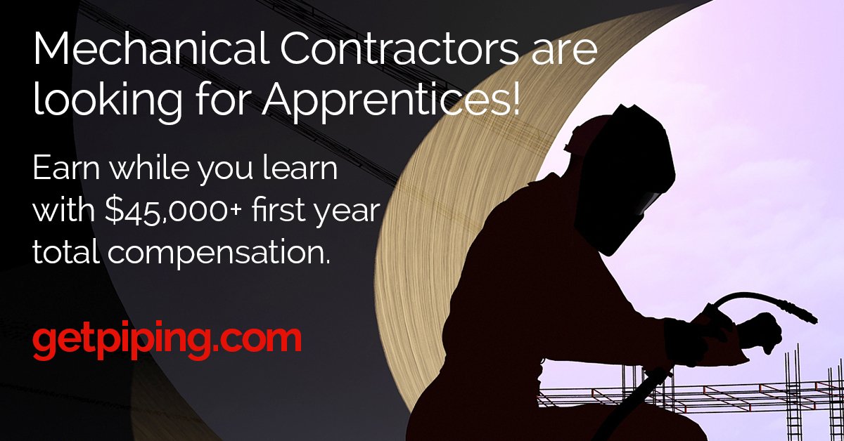 ualocal486's tweet photo. Mechanical Contractors are looking for Apprentices! 
HURRY, 2018 application deadline is May 11, 2018 for Seaford, DE. 
Apply online: https://t.co/FP85kCS70P 
#jobs #apprenticeshipsthatwork #career #SkilledTrade #hvac #welder #veterans #graduates https://t.co/CQLa3DFbku
