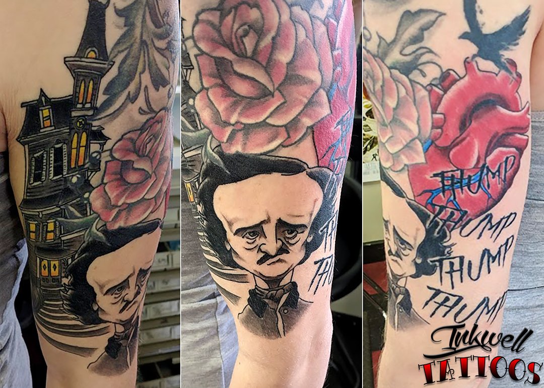 Edgar Allan Poe tattoo by Todryk Tattoo  Photo 15104