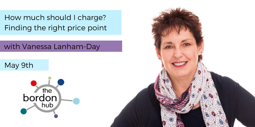 BordonHub's tweet image. Is knowing how much to charge always a sticking point when growing your brand? Our &apos;butt-kicking&apos; expert @VanessaLanham has the answers. Book now to ensure your place. #smallbizmoney #businessgrowth #bordon buff.ly/2jlHIJC
