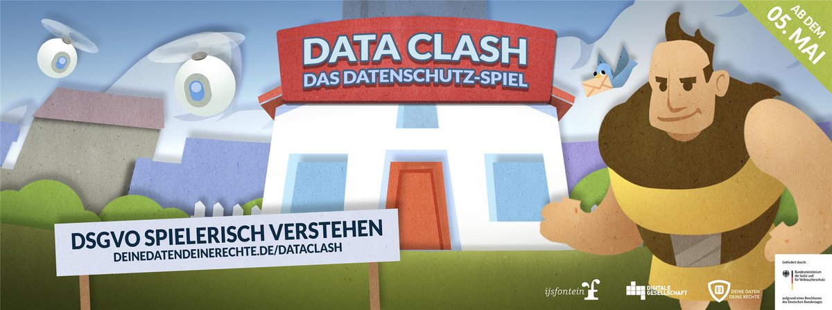 IjsfonteinD's tweet photo. Mit dem #Newsgame #DataClash informieren wir spielerisch über die neuen Rechte, welche die #DSGVO den Bürger*innen an die Hand gibt. 

Mehr zum Game &amp; der Kampagne #DeineDatenDeineRechte erfahrt ihr heute 16:45 auf #Stage3 #rp18 via @digiges https://t.co/IYgAydMNn6