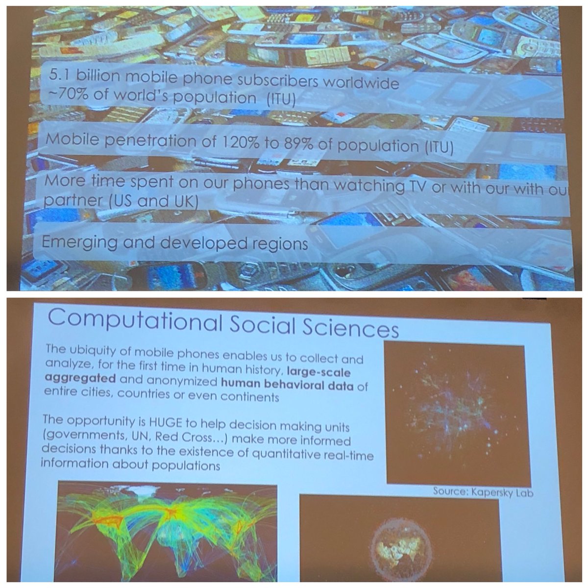 maytedlaiglesia's tweet photo. Fantástica ponencia por parte de @nuriaoliver ,directora de investigación en ciencias de datos en @vodafone. Explicar a través de tweets cuales pueden ser las utilidades de los big data se me antoja imposible,así que os dejo algunos pantallazos de la charla #planetaresponsable https://t.co/UuaNtwD8cC