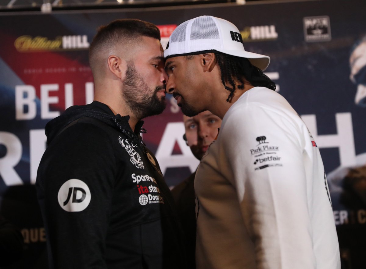 MatchroomBoxing's tweet photo. 🗣️ Talking done ✅
All welcome to Indigo, @TheO2 tomorrow - 12.30 doors, 1pm start for the weigh-in! ⚖️
#BellewHaye2 #ButlerRodriguez #RyderCox #WardTennyson #ThomasJoyce https://t.co/xUPy7oLRrX
