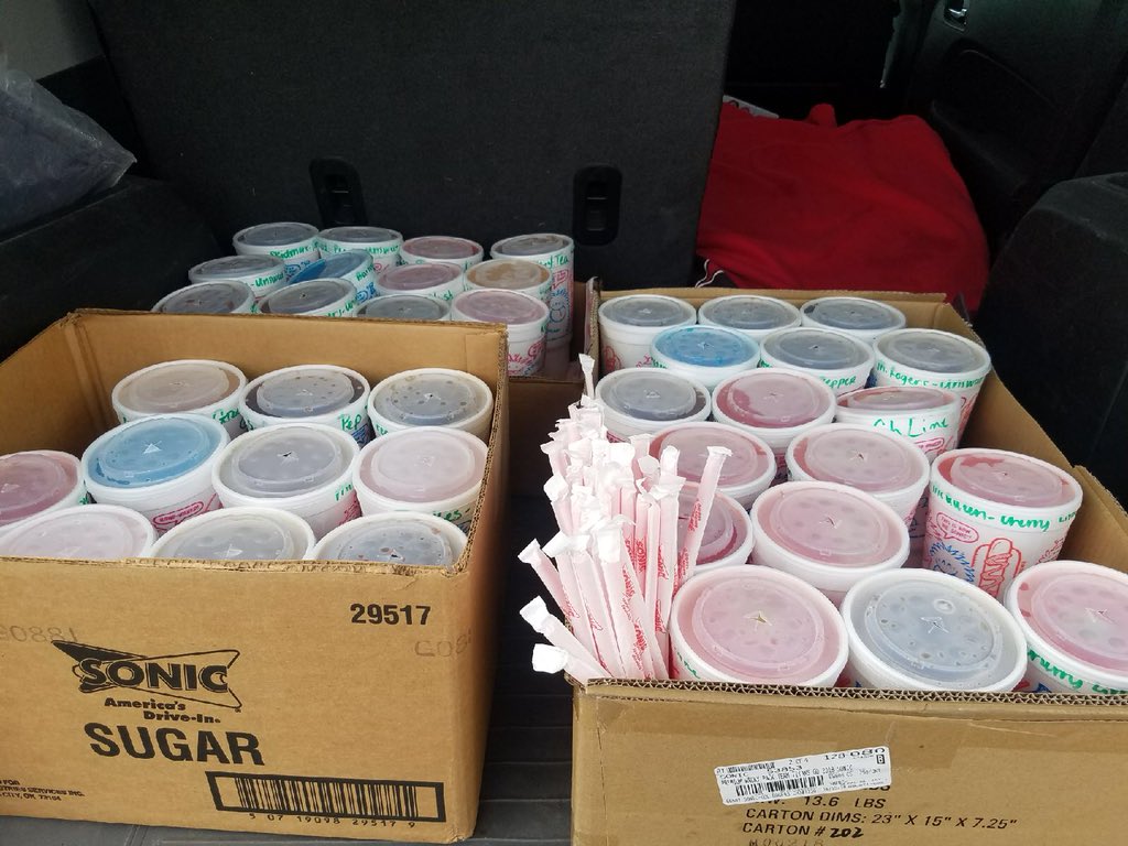 Clinton_StuCo's tweet photo. Student Council got our teachers drinks yesterday because we think they are SWEETER than SONIC 🥤 https://t.co/lwxkPcHmfn